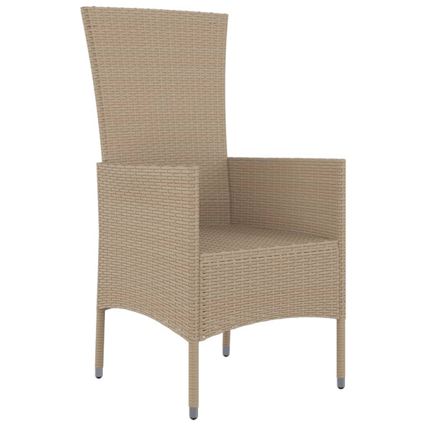 vidaXL Garden Chairs with Cushions 2 pcs. Poly Rattan Beige