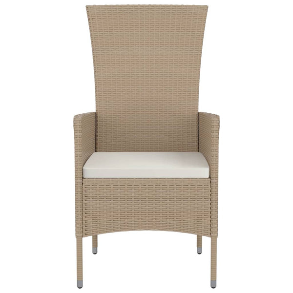 vidaXL Garden Chairs with Cushions 2 pcs. Poly Rattan Beige