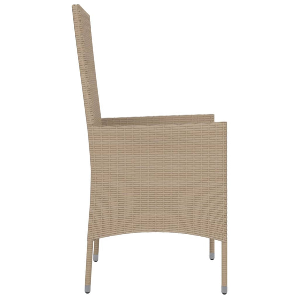 vidaXL Garden Chairs with Cushions 2 pcs. Poly Rattan Beige