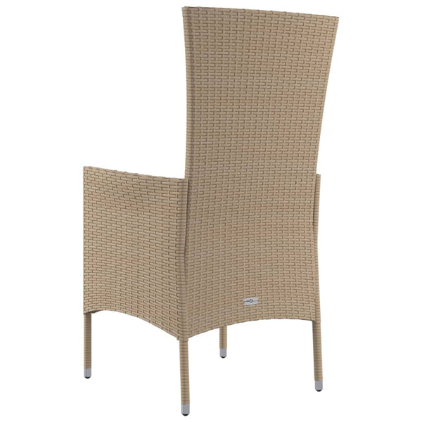 vidaXL Garden Chairs with Cushions 2 pcs. Poly Rattan Beige