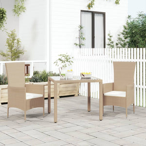 vidaXL Garden Chairs with Cushions 2 pcs. Poly Rattan Beige