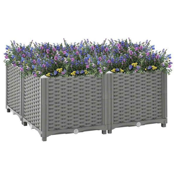 vidaXL Raised Garden Bed 80x80x38 cm Polypropylene