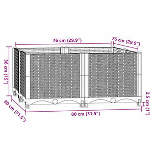 vidaXL Raised Garden Bed 80x80x38 cm Polypropylene