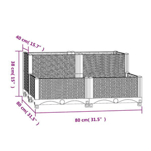 vidaXL Raised Garden Bed 80x80x38 cm Polypropylene