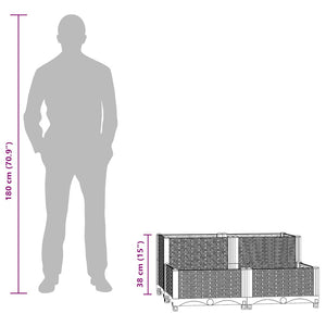 vidaXL Raised Garden Bed 80x80x38 cm Polypropylene