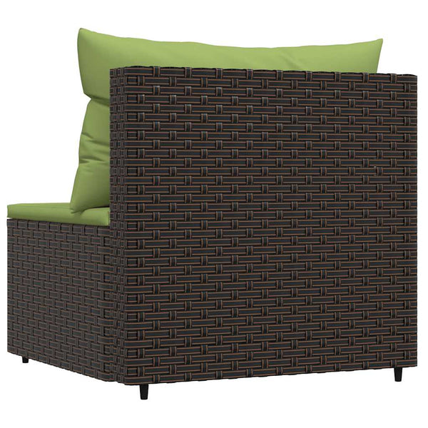 vidaXL Garden Center Sofa with Cushions Brown Poly Rattan