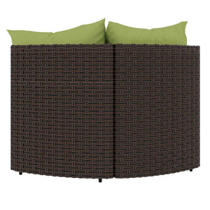 vidaXL Garden Corner Sofas with Cushions 2 pcs. Brown Poly Rattan