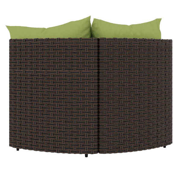 vidaXL Garden Corner Sofas with Cushions 2 pcs. Brown Poly Rattan