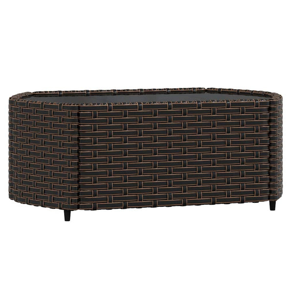 vidaXL 3-Piece Garden Lounge Set with Cushions Brown Poly Rattan