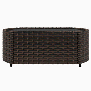 vidaXL 3-Piece Garden Lounge Set with Cushions Brown Poly Rattan