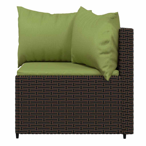 vidaXL 3-Piece Garden Lounge Set with Cushions Brown Poly Rattan