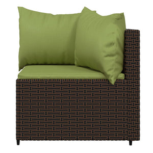 vidaXL 4-piece Garden Lounge Set with Cushions Brown Poly Rattan