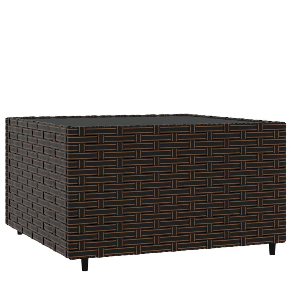 vidaXL Garden Coffee Table Square Brown 50x50x30 cm Poly Rattan