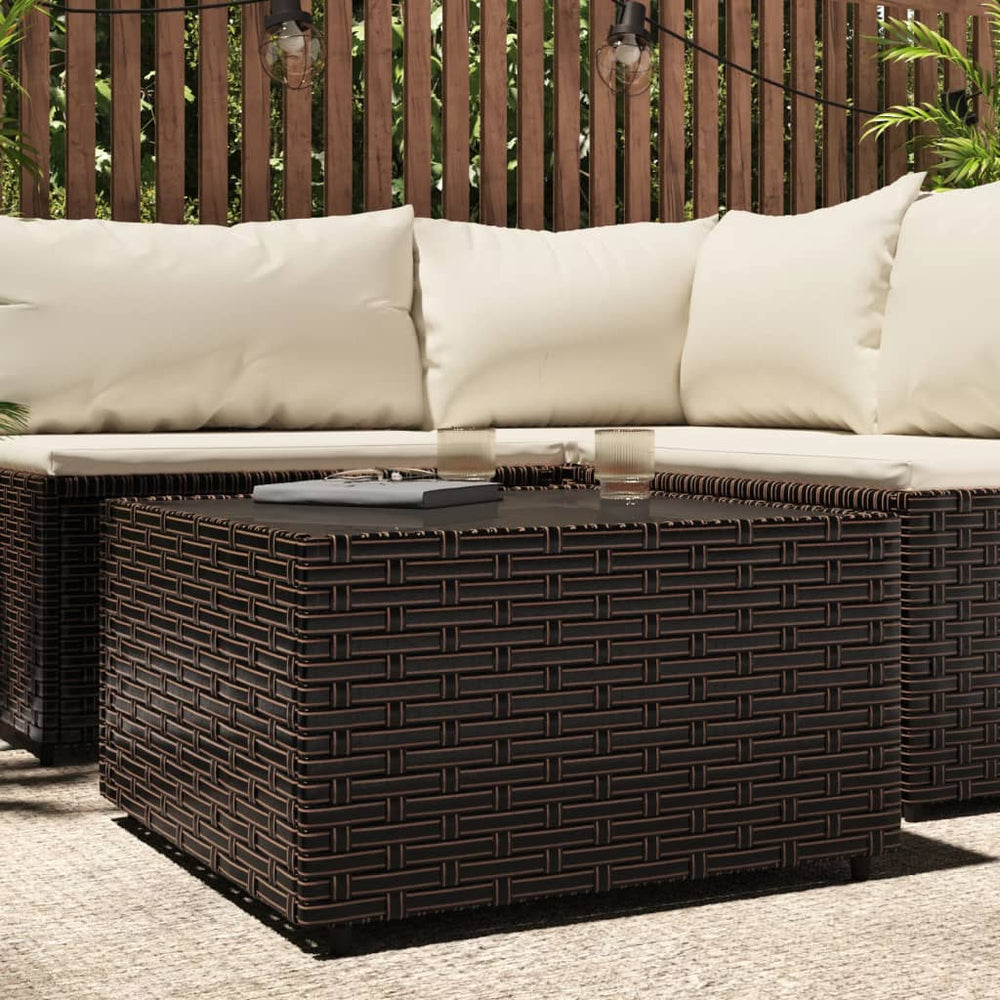 vidaXL Garden Coffee Table Square Brown 50x50x30 cm Poly Rattan