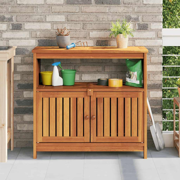 vidaXL Garden Console Table 80x35x75 cm Solid Acacia Wood