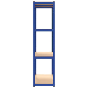 vidaXL Shelving Units with 4 Tiers 4 pcs Blue Steel & Engineered Wood