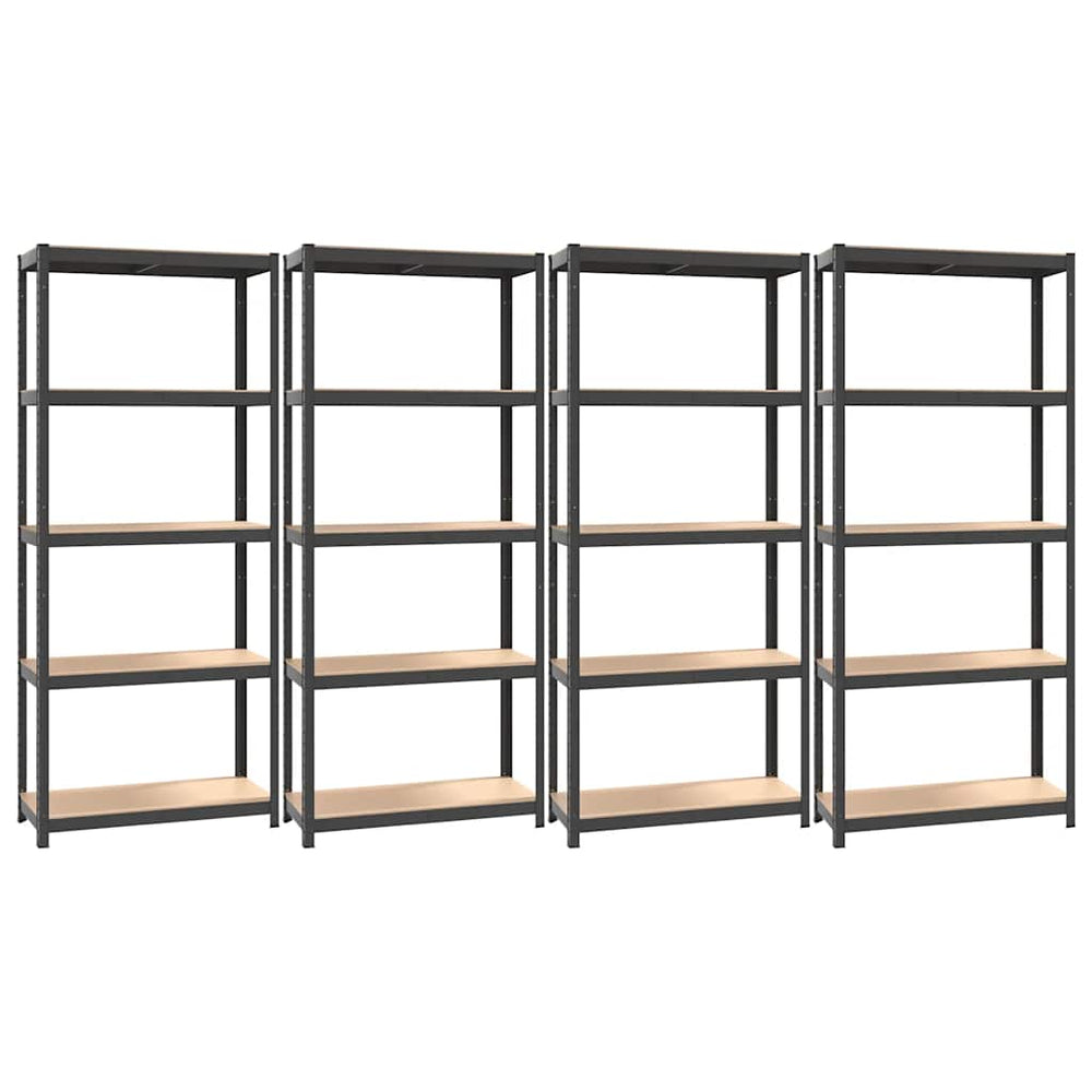 vidaXL 5-Tier Shelving Units 4 pcs Anthracite Steel & Engineered Wood