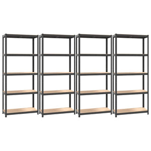 vidaXL 5-Tier Shelving Units 4 pcs Anthracite Steel & Engineered Wood