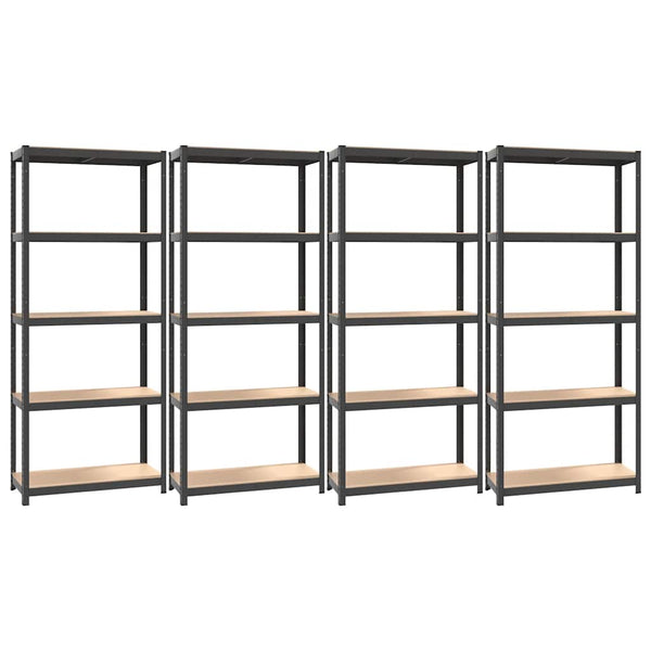vidaXL 5-Tier Shelving Units 4 pcs Anthracite Steel & Engineered Wood