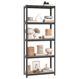 vidaXL 5-Tier Shelving Units 4 pcs Anthracite Steel & Engineered Wood