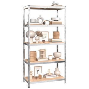 vidaXL 5-Tier Shelving Units 4 pcs Silver Steel & Engineered Wood