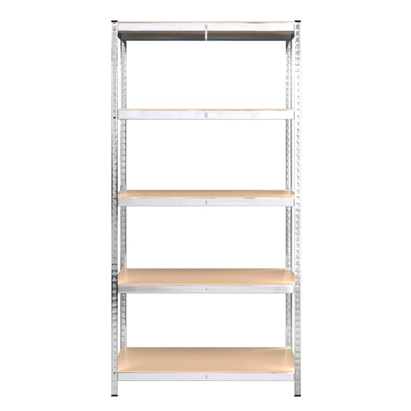 vidaXL 5-Tier Shelving Units 4 pcs Silver Steel & Engineered Wood