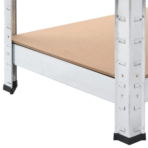 vidaXL 5-Tier Shelving Units 4 pcs Silver Steel & Engineered Wood
