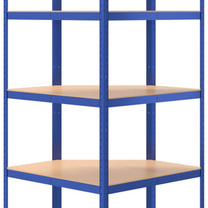 vidaXL 5-Tier Shelving Units 2 pcs Blue Steel & Engineered Wood
