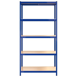 vidaXL 5-Tier Shelving Units 2 pcs Blue Steel & Engineered Wood