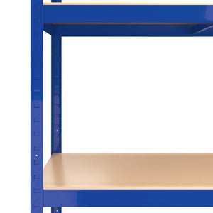 vidaXL 5-Tier Shelving Units 2 pcs Blue Steel & Engineered Wood
