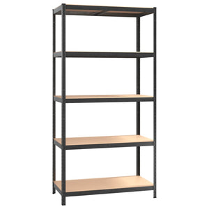 vidaXL 5-Tier Heavy Duty Storage Racks 2 pcs Grey Steel & Engineered Wood