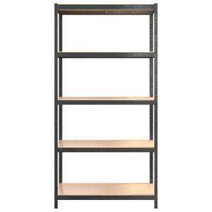 vidaXL 5-Tier Heavy Duty Storage Racks 2 pcs Grey Steel & Engineered Wood