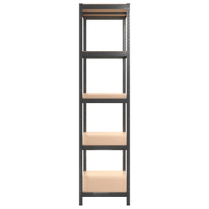 vidaXL 5-Tier Heavy Duty Storage Racks 2 pcs Grey Steel & Engineered Wood