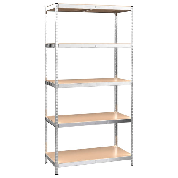 vidaXL 3-Piece 5-Tier Shelving Units Silver Steel & Engineered Wood