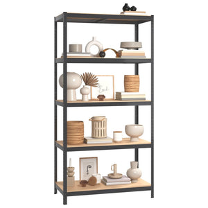vidaXL 5-Tier Shelving Units 2 pcs Anthracite Steel & Engineered Wood