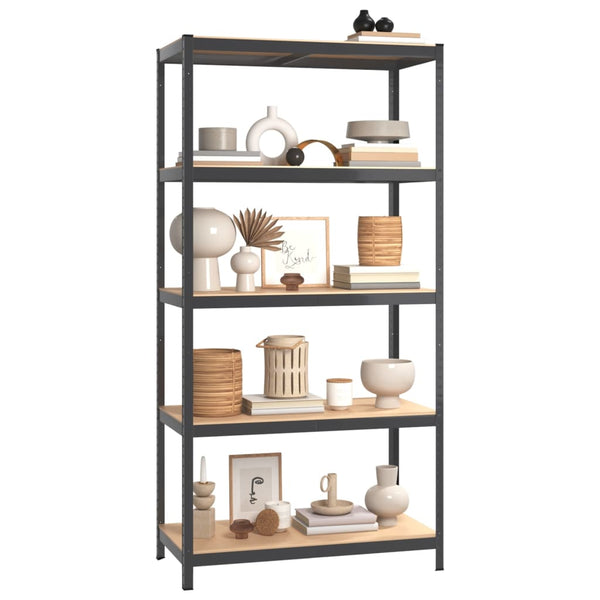 vidaXL 5-Tier Shelving Units 2 pcs Anthracite Steel & Engineered Wood