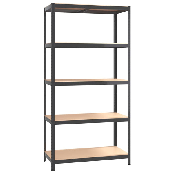 vidaXL 5-Tier Shelving Units 2 pcs Anthracite Steel & Engineered Wood