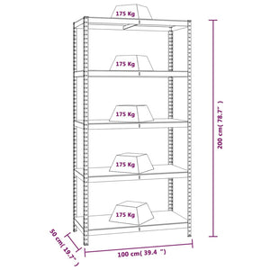 vidaXL 5-Tier Shelving Units 2 pcs Anthracite Steel & Engineered Wood