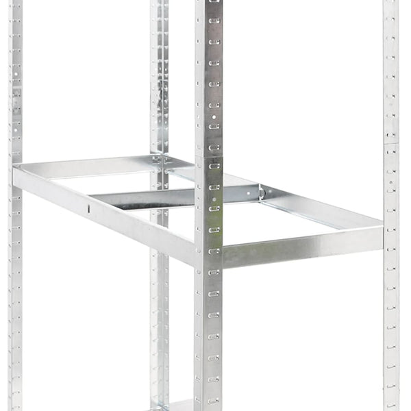 vidaXL Tire Racks with 2 Shelves 4 pcs Silver 110x40x180 cm Steel