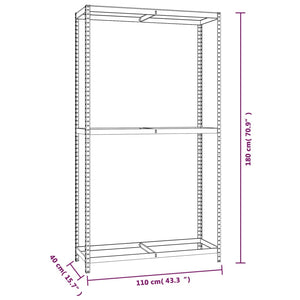 vidaXL Tire Racks with 2 Shelves 4 pcs Silver 110x40x180 cm Steel