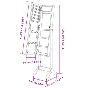Schwarzer Standspiegel 34x37x146 cm