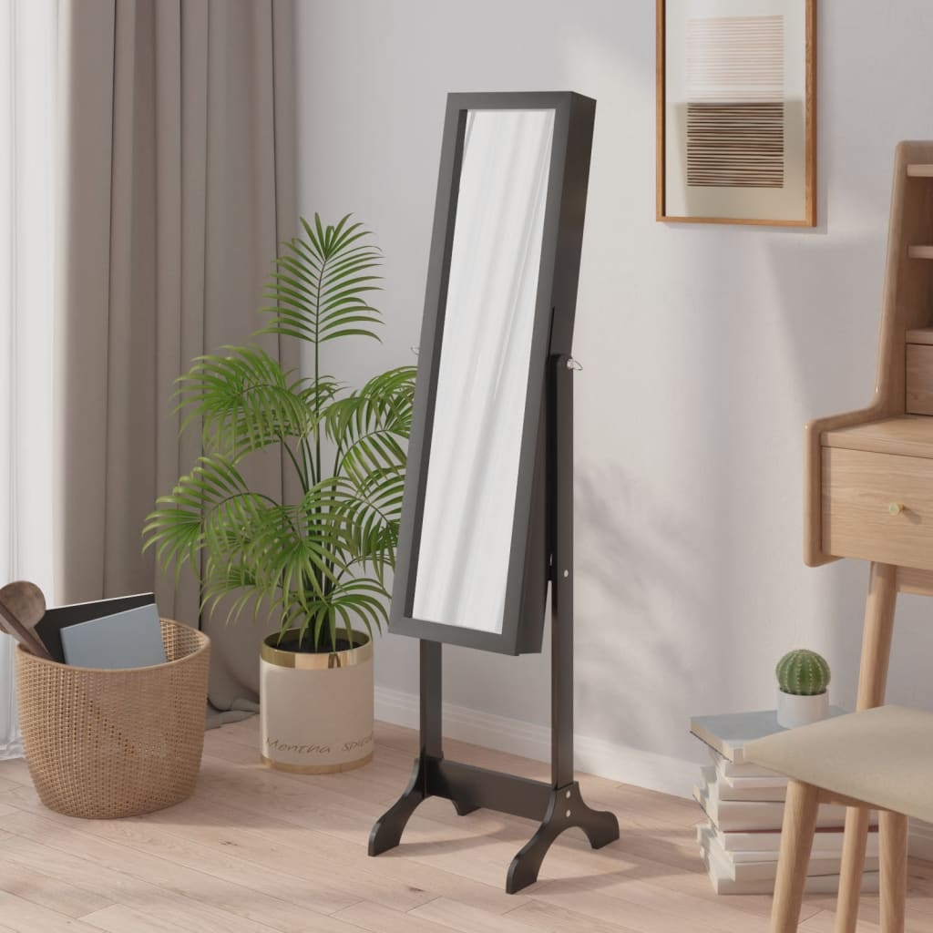 Schwarzer Standspiegel 34x37x146 cm
