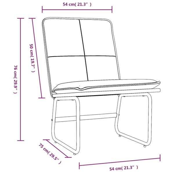 vidaXL Lounge Armchair Cappuccino Brown 54x75x76 cm Faux Leather
