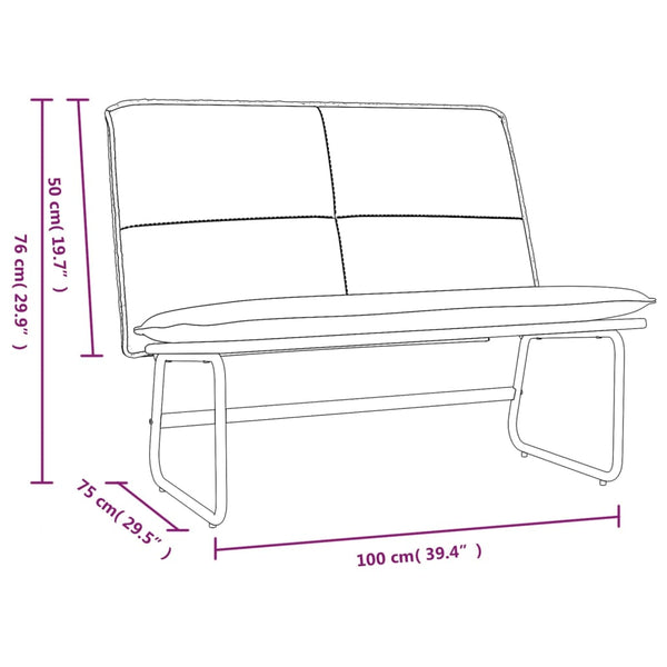 vidaXL Bench Grey 100x75x76 cm Faux Leather