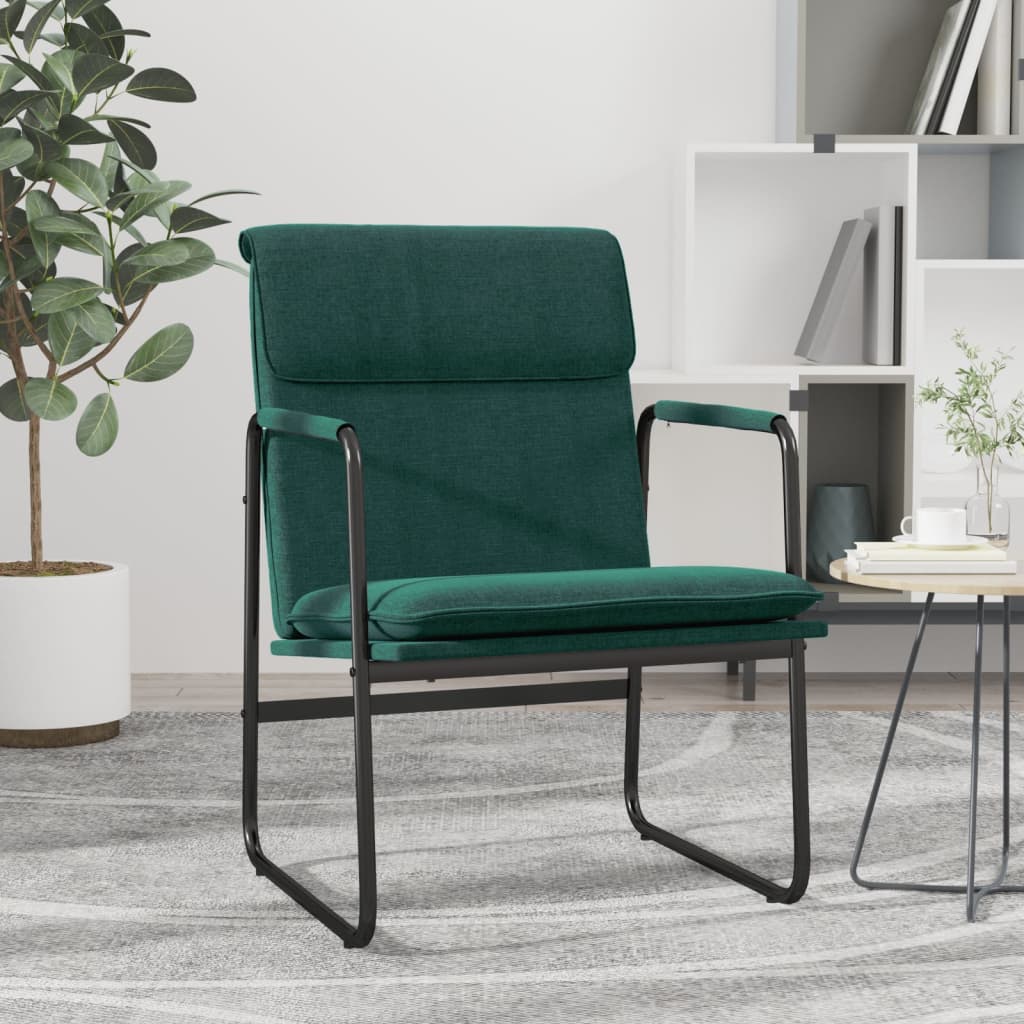 vidaXL Lounge Chair Dark Green 55x64x80 cm Fabric