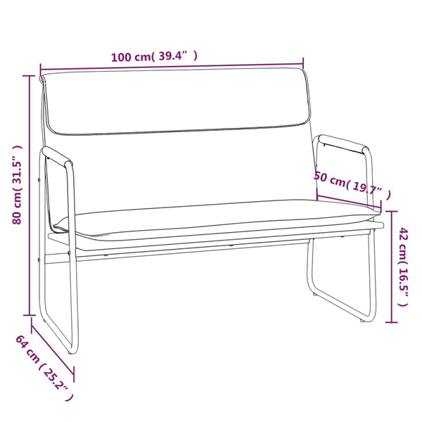 vidaXL Bench Dark Green 100x64x80 cm Fabric