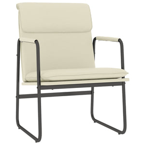 Creme Loungesessel Kunstleder 55x64x80cm