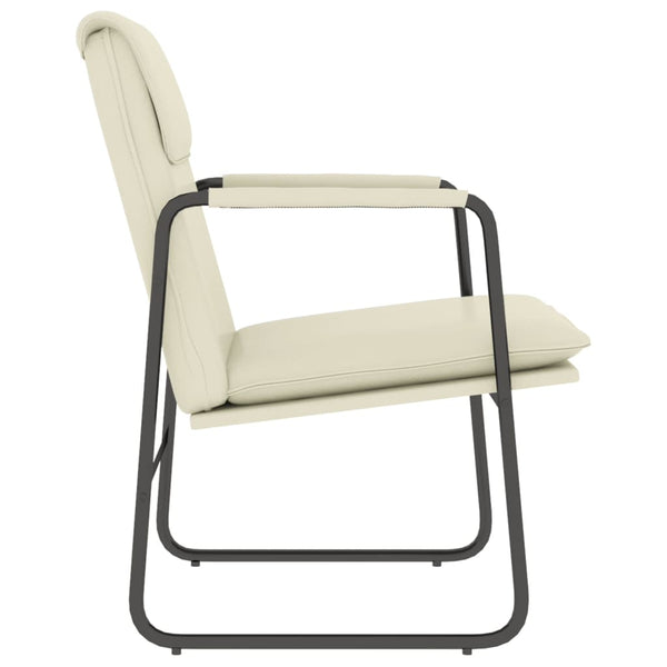 Creme Loungesessel Kunstleder 55x64x80cm