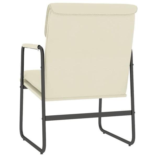 Creme Loungesessel Kunstleder 55x64x80cm