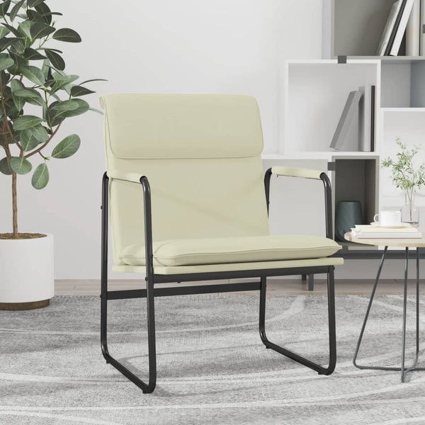 Creme Loungesessel Kunstleder 55x64x80cm